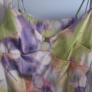 Missguided Vibrant Multicolor Silk Top